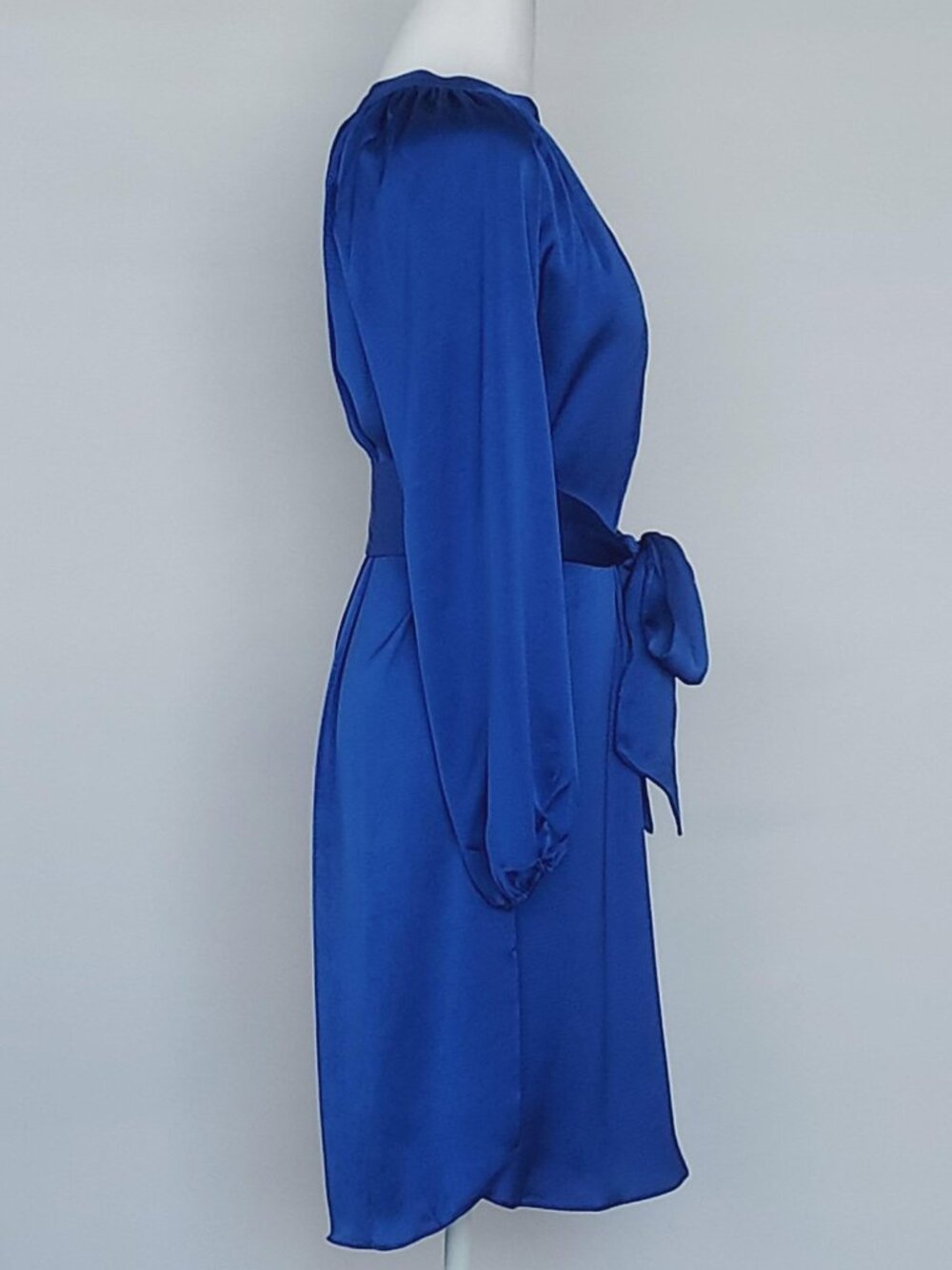 Lilly Pulitzer Women's Saige Satin V Neck Long Sleeve Dress Alba Blue XS NWT - Picture 4 of 11